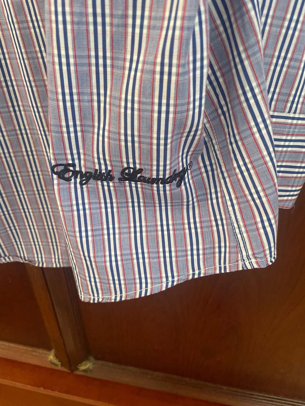Size 17 English Laundry Men's Striped Long Sleeve Button Down Shirt with Flip Cu - Picture 5 of 7